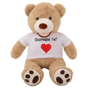 Плюшено мече с тениска 100 см