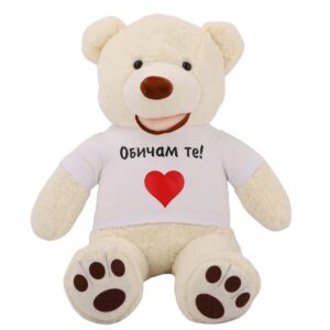 Плюшено мече с тениска 100 см